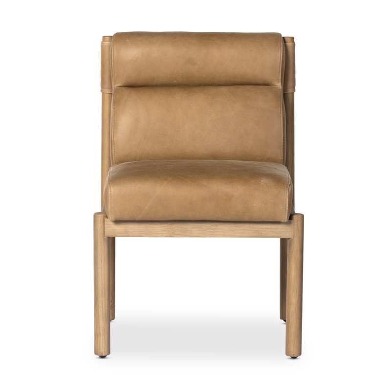 Arbella 20'' H Upholstered Side Chair, Palermo Drift Genuine Leather