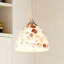 Luminaire suspendu en forme de dôme à 1 lumière avec accents de coquille Leigh