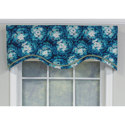 Cotton Blend Floral Scalloped Window Valance
