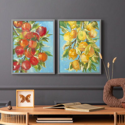 «An Apple A Day», reproduction encadrée de qualité supérieure - prête à être accrochée - aucun clou requis - aucun clou requis