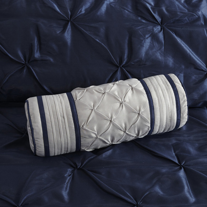 Édredon 7 pièces bleu marine, belle décoration de chambre à coucher lavable à la machine, Marine