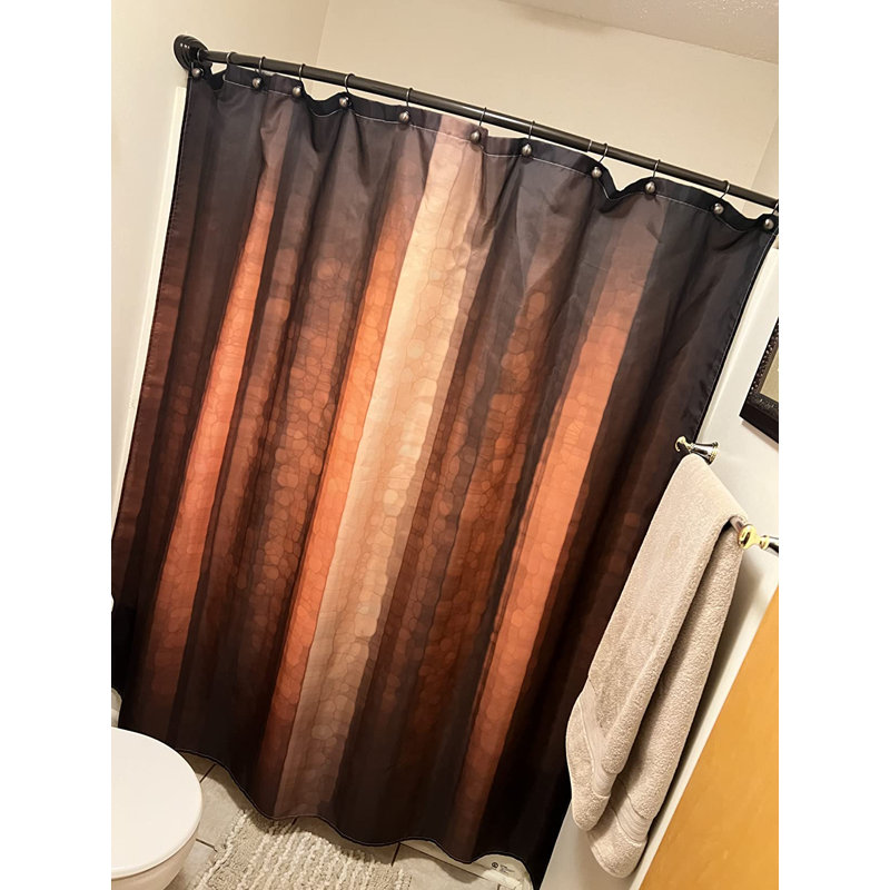 Polyester Shower Curtain Set, Brown, 180cm H x 180cm W
