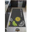 Tapis en polyester tissé à la machine en noir / blanc / jaune-1830160682