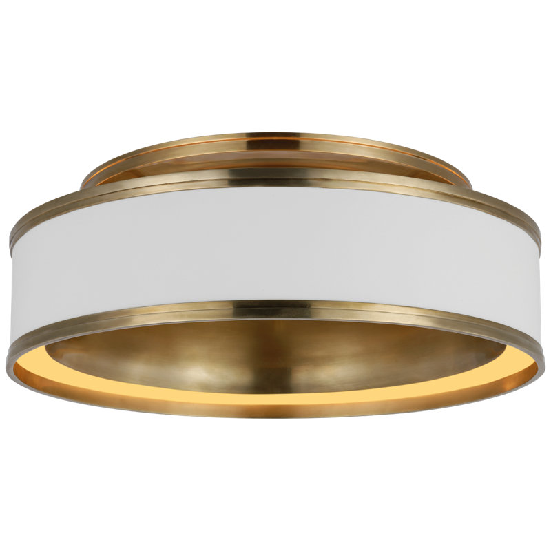 Connery 3 - Light LED Flush Mount, Antique-Burnished Brass, Matte White/Antique-Burnished Brass