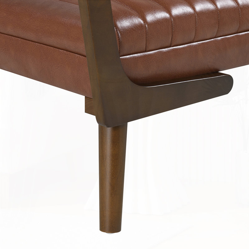 52" Upholstered Bench, Cognac