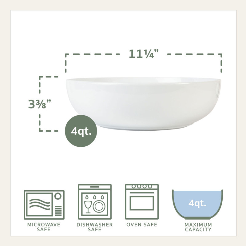 Fitz and Floyd Everyday White 5-Piece Pasta Bowl Set