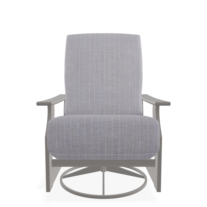 St. Catherine Marine Grade Polymer Deep Seating Cushion Swivel Rocker, Warm Gray, Proven Denim