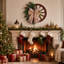 Couronne de Noël avec un arc et des baies rouges