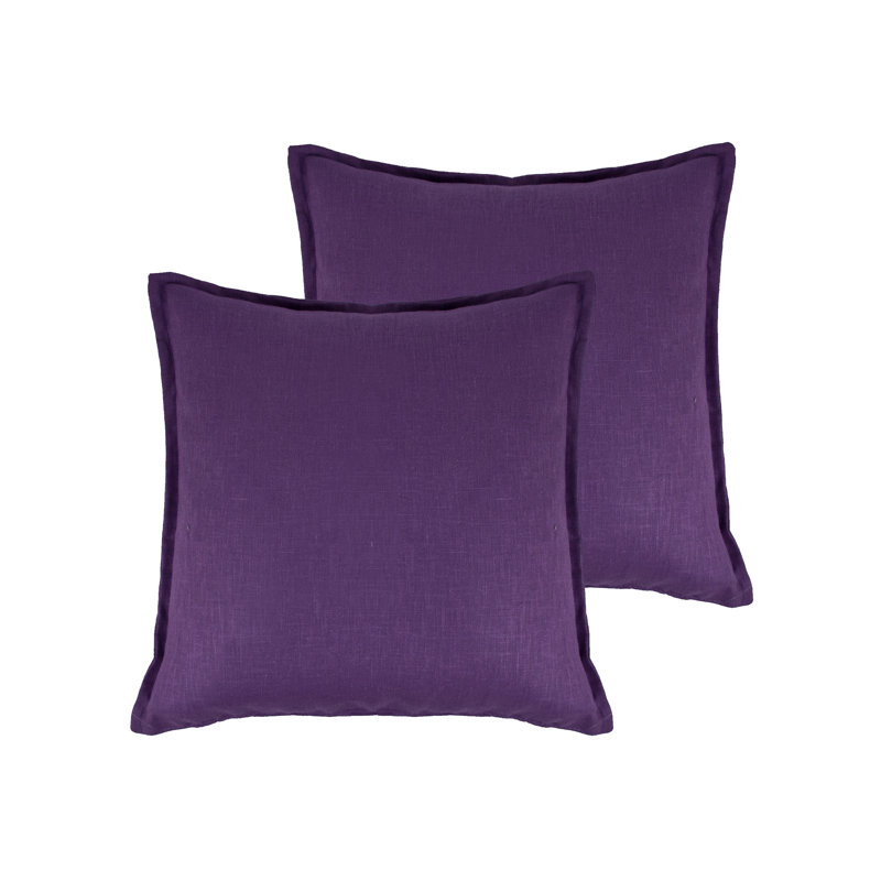 Lombard Reversible Decorative Linen Throw Pillow, Purple