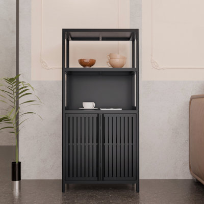 Armoire de salle de bain séparée avec 2 portes, armoire de plancher pour le salon, la cuisine, l'entrée, idéale pour le rangement polyvalent