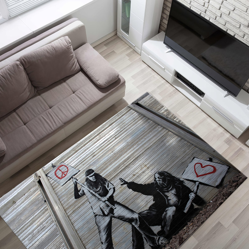 Floral Bloom Printed Rug: High-Pile Soft Carpet Featuring Vibrant Botanic Design Perfect for Living Room Bedroom or Study