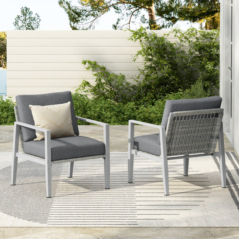 [Set Of 2]Aluminum Lounge Chair, White