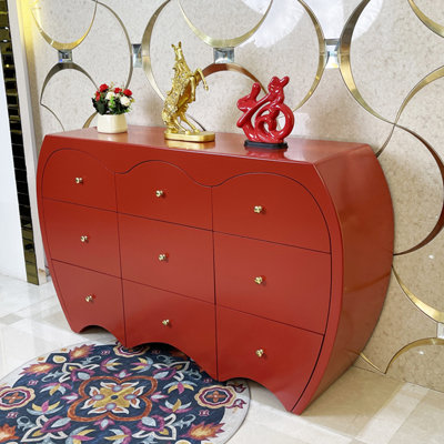 Light luxury solid wood nine bucket apple cabinet