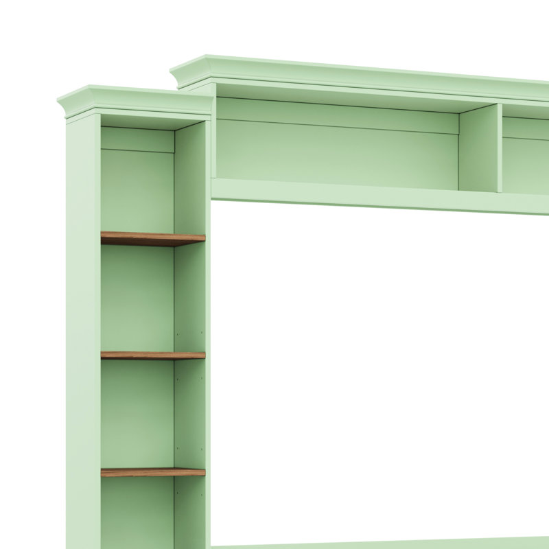 Meuble télé 41 po pour téléviseur de 70 po ou moins, meuble télé Mint avec tablettes en noyer, console média rétro élégante, tiroirs et support de trou de câble réglable