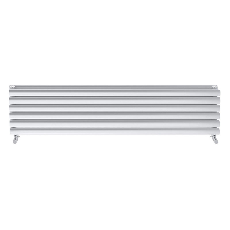  Horizontal Oval Panel Radiators, 1800mm W x 350mm H, White