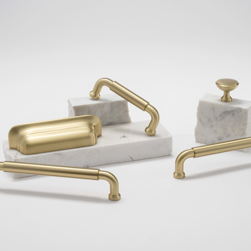 Edgewood Collection Cup Pull - Transitional Hardware for Drawers & Cabinets, Satin Brass, 6 5/16"