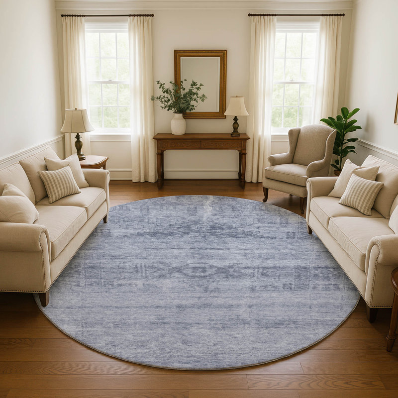Premium Machine Washable Lampkins AMF1647 Global Rug, Round 8'