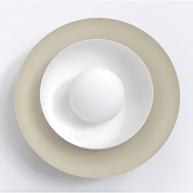 Steel Flush Mounted Sconce, Mokka/White