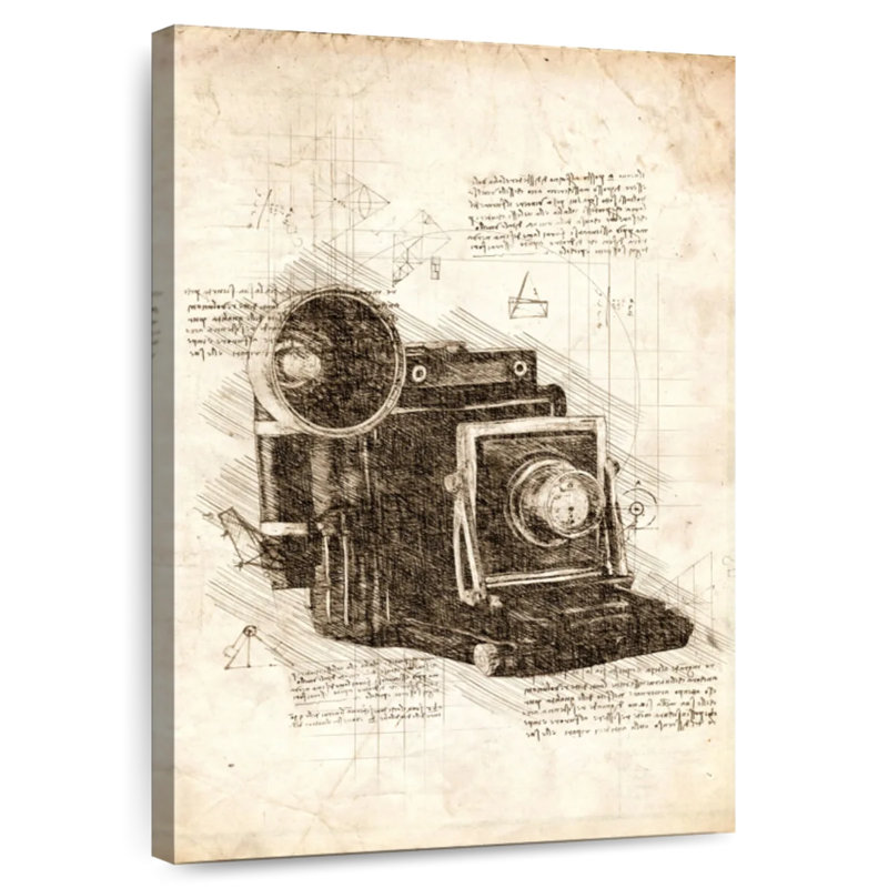Laelle Old Camera Blueprint, 24" H x 16" W