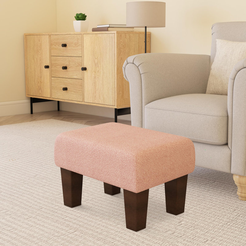 Autryville Wood Contemporary Leg, Pink, Mahogany, Boucle