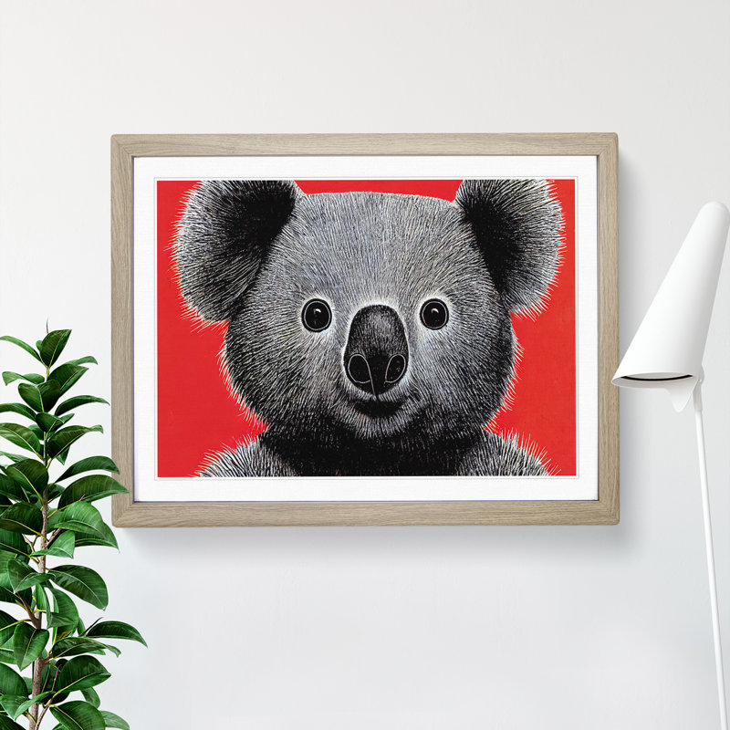 Select Koala Bear - Framed Print, 25cm H x 34cm W x 2cm D, Oak 