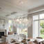 Luminaire suspendu 8 lumières avec lustre en cristal Blue Shell