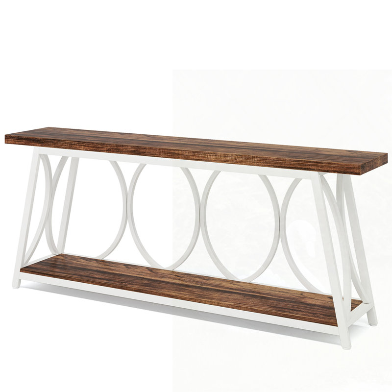 Farmhouse Console Table, White, Brown