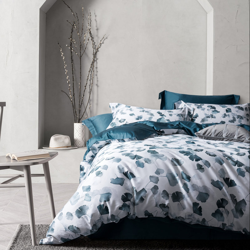 Lunaria 100% Long-Staple Cotton Duvet Cover Set Kovasi Pattern Printed Comforter Cover 3Pcs, Ultra Soft & Breathable Bedding Set