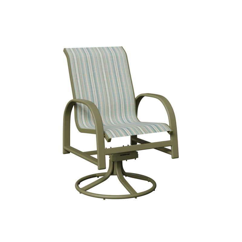 Chaise berçante berçante pivotante Berlin Gardens, Spa à rayures Windsor, Vert sauge