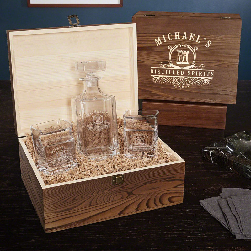 Carafe à whisky avec verres à whisky personnalisés, Oui