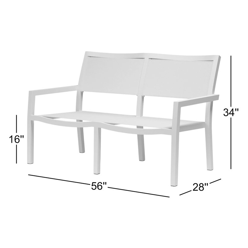 Naples 56'' Wide Rectangle Aluminum Loveseat