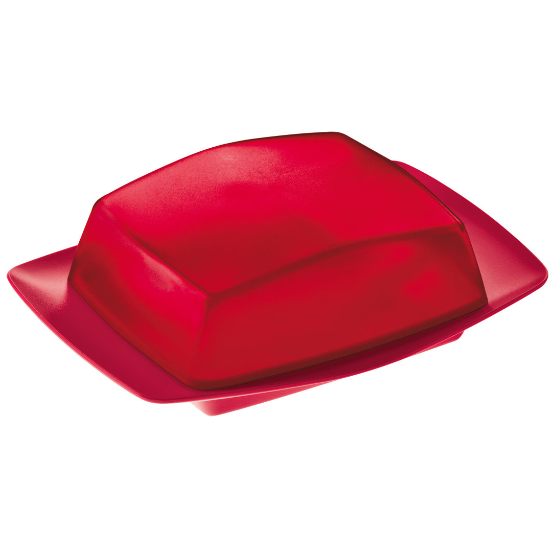 KOZIOL Butterdose RIO crystal clear/deep velvet blue, Farbe: himbeerrot