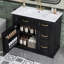 Meuble-lavabo de 36 pouces avec lavabo, armoire avec 4 tiroirs, porte à fermeture douce et tablette réglable, lavabo en céramique, meuble-lavabo moderne pour l'organisation de la salle de bain-1049721048
