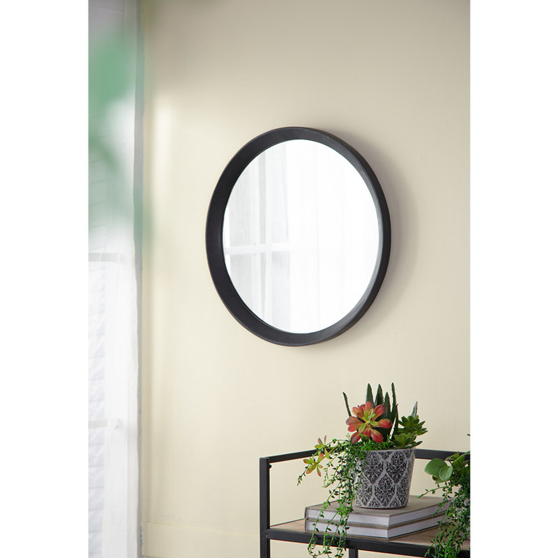 Hannum Round Mirror, Black