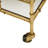 Craner Metal and Glass Two-Tier Bar Cart with Decorative Frame and Rolling Casters for Stylish Serving and Storage