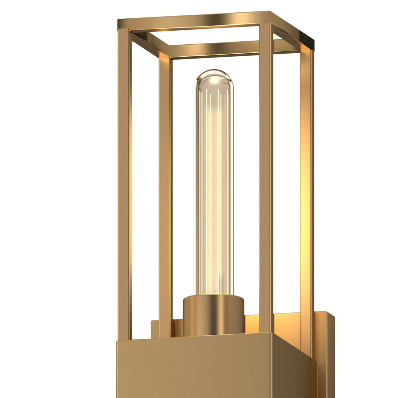 2-Light Indoor Antique Gold 3D Square Rectangle Prism Bath or Vanity Light Bar, Wall Mount, or Wall Sconce, Antique Gold