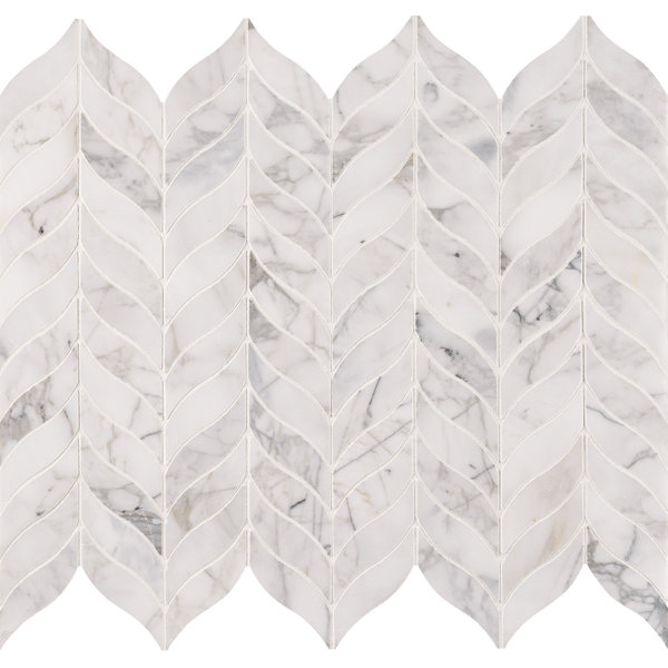 Venatino Elysia x 12 in. x 12 in. Honed Marble Mosaic Floor and Wall Tile