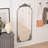 58"x24" Arched Full Body Mirror with Vintage Ornate Carved Applique on Top and Bottom, Hanging Wall Mounted Mirror, for Living Room Bedroom Retro Home Decor Mirror, Antique Silver-1443344387