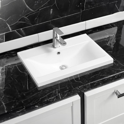 5004 Ceramic Mid-Edge Inset Basin with Dipped Bowl