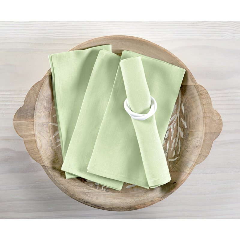 100% Pure Linen Dinner Napkins - Fete, Pastel Green