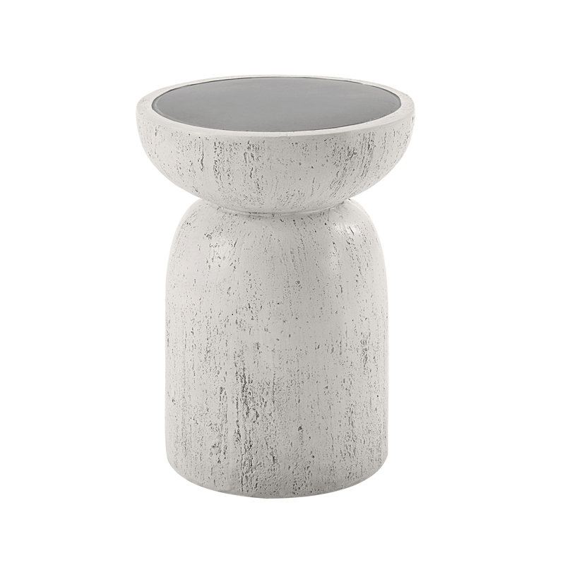 Table d'appoint en fibre de béton naturel gris
