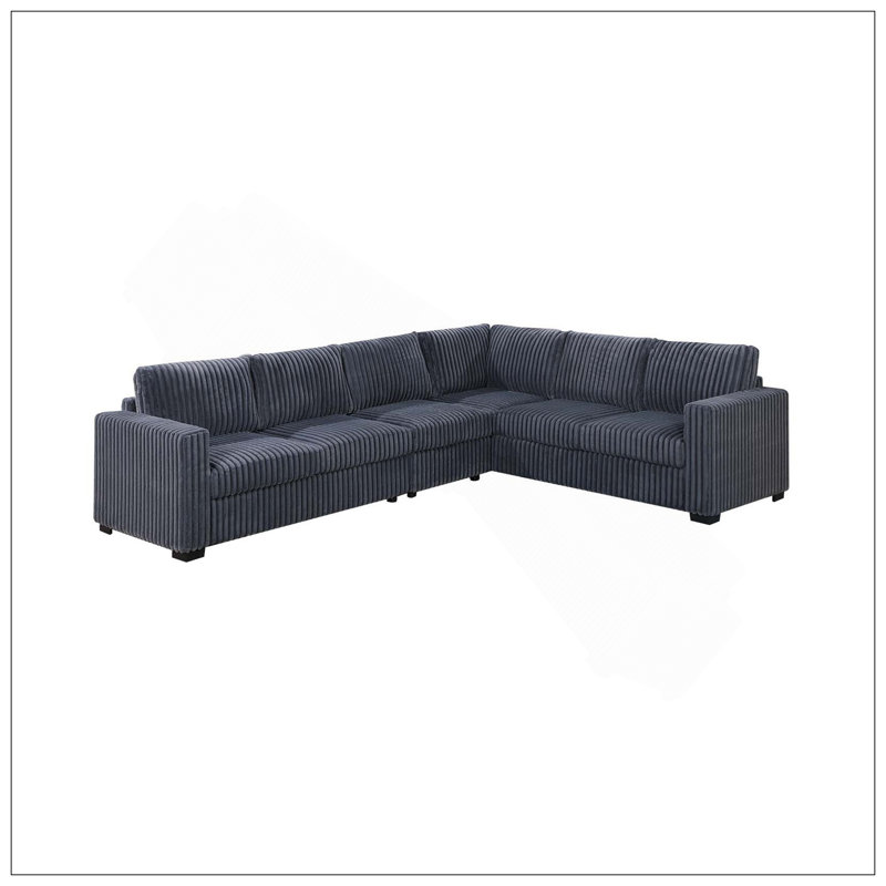 Ensemble de canapé modulaire 4 pièces Elegant, Gris foncé
