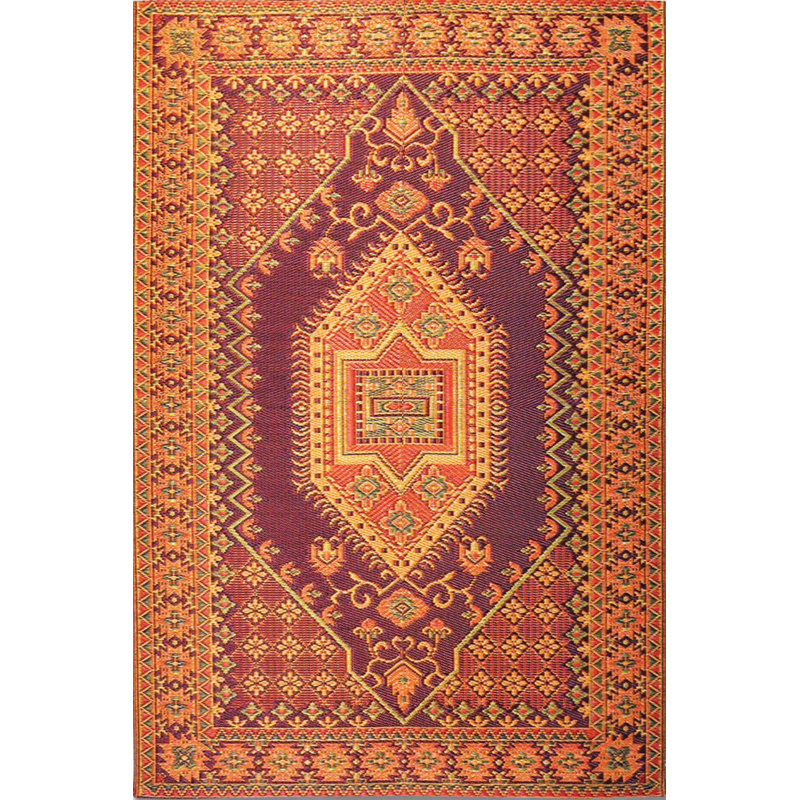 Oriental Turkish Polypropylene Rug Reversible Rust Outdoor, UV Resistant, 100% Recycled Material, Rectangle 6' x 9'