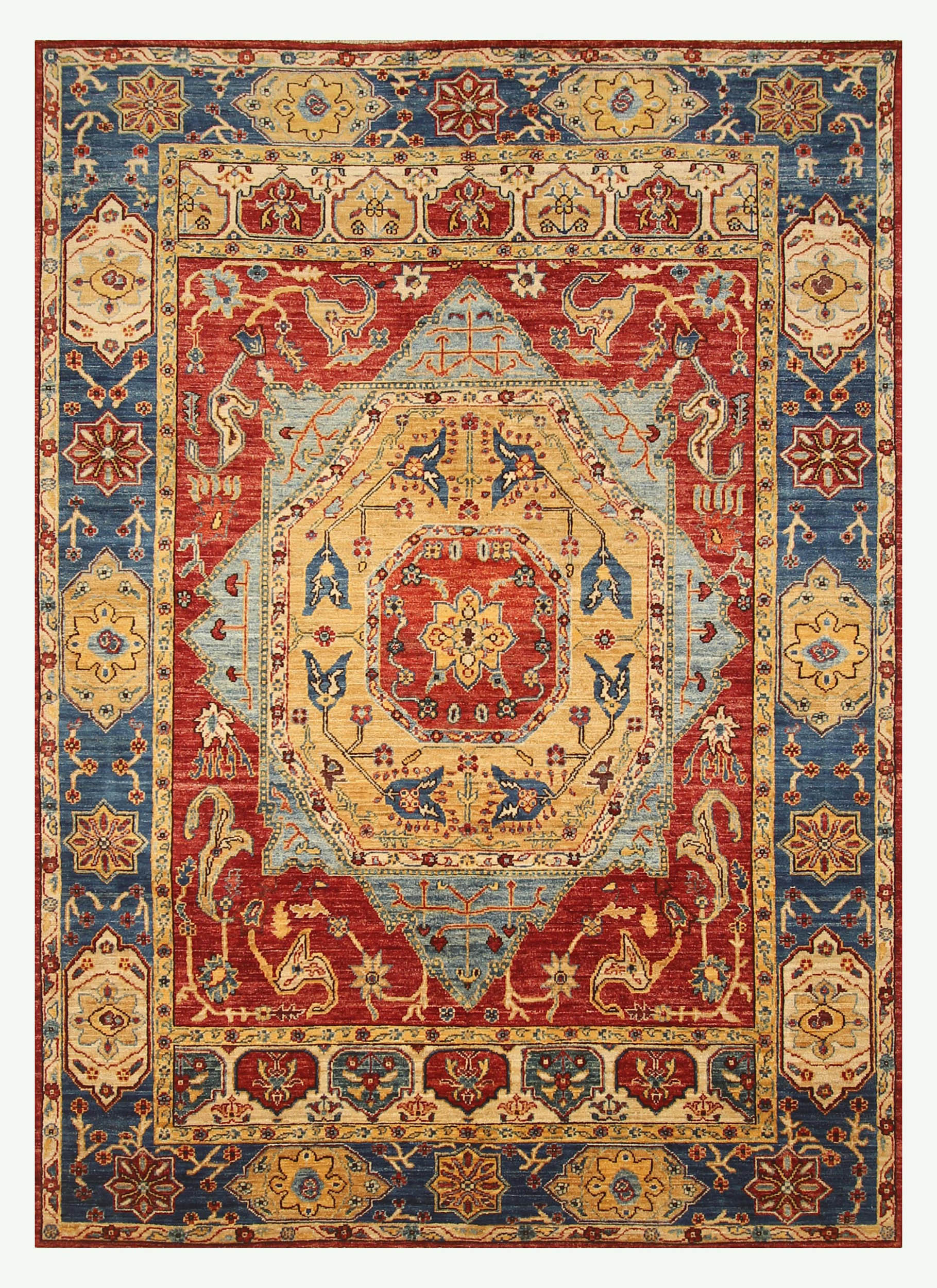 Bokara Rug Co., Inc. One-of-a-Kind 6' x 9' Area Rug in Yellow/Red/Blue ...