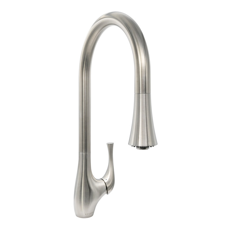 Robinet de cuisine à poignée simple Lulani Yasawa, Acier inoxydable brossé