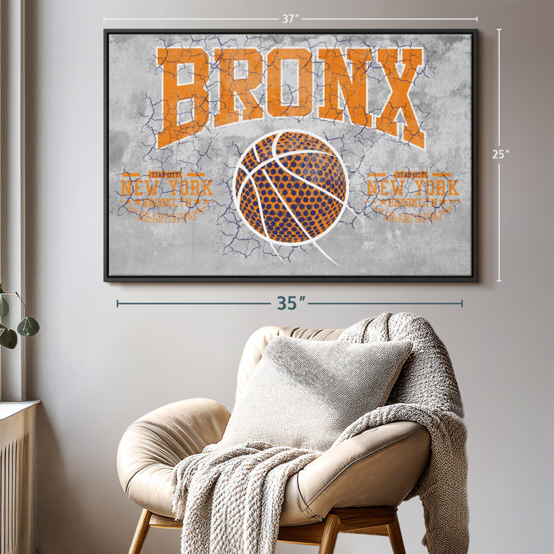 «Bronx NY Basketball Canvas Print», H 25 po x l 37 po