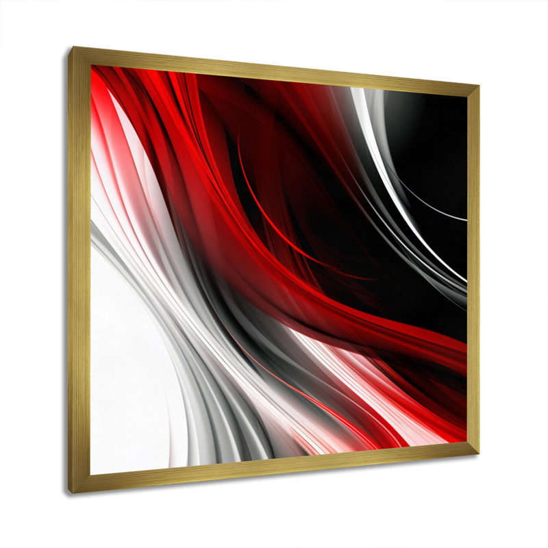 Rouge, rouge, infini ondulations I - art abstrait de vagues modernes, H 16 po x l 16 po x P 1 po