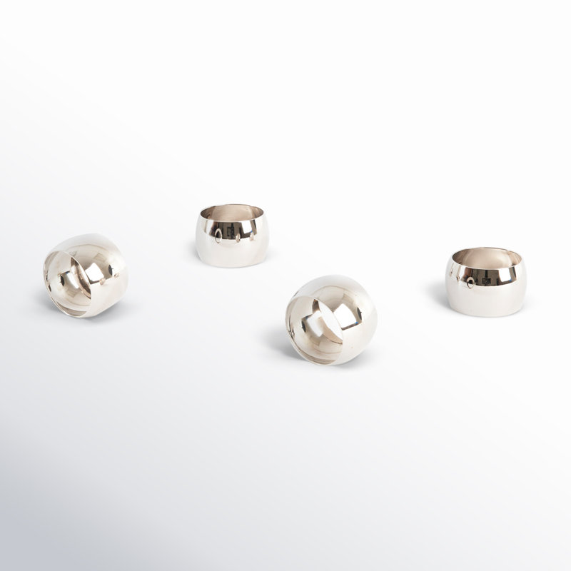 Silver Round Napkin Rings Set of Four