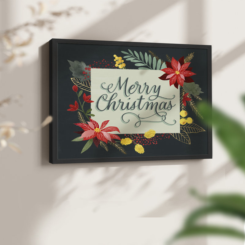Bright Christmas Night I - Reproduction encadrée - Restickable, H 22 po x l 28 po, Noir, noir, noir, noir