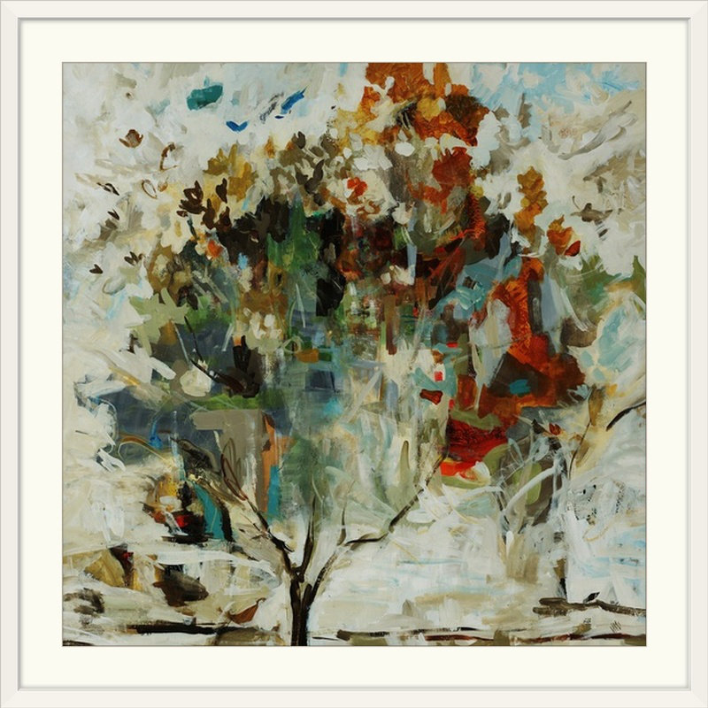 «Bird Nest Tree», reproduction d'art Drexton, Cadre blanc, H 32 po x l 32 po x P 1 po
